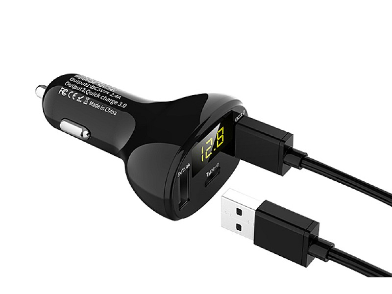 USB тройно зарядно за автомобил Mega Drive  LED Fast Charge 02784 - 6