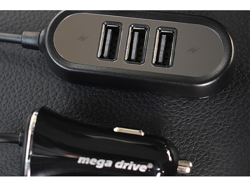 Зарядно за кола с 4 USB MEGADRIVE 5.8A (2.4A отпред и 3.4A отзад ) с кабел 1.4м - 8