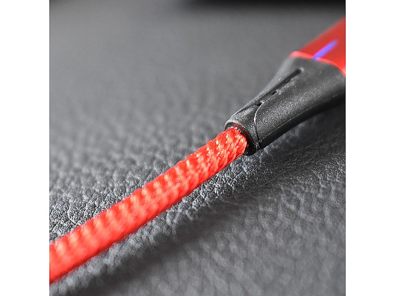 Магнитен кабел за бързо зареждане 2в1 Type C / Micro USB MEGADRIVE 1.5M 5A RED - 7