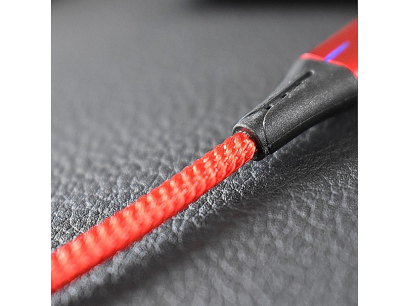 Магнитен кабел за бързо зареждане 2в1 Type C / Micro USB MEGADRIVE 1.5M 5A RED - 6