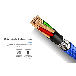 Магнитен кабел за бързо зареждане 3в1 Type C / Micro USB / LIGHTNING MEGADRIVE 1.5M 3A BLACK