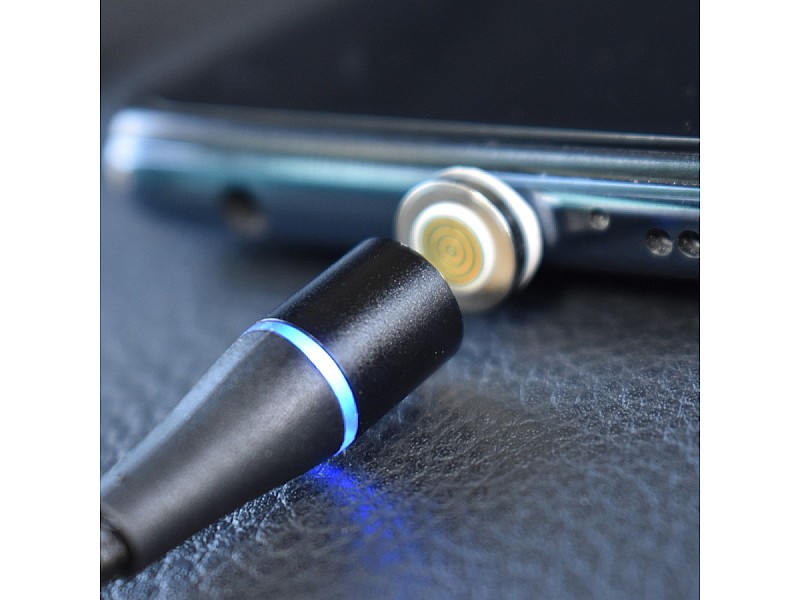 Магнитен кабел за бързо зареждане 3в1 Type C / Micro USB / LIGHTNING MEGADRIVE 1.5M 3A BLACK - 4