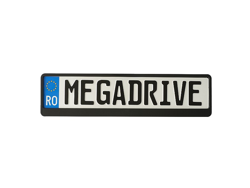 Табла за регистрационен номер MEGA DRIVE - черна - 3