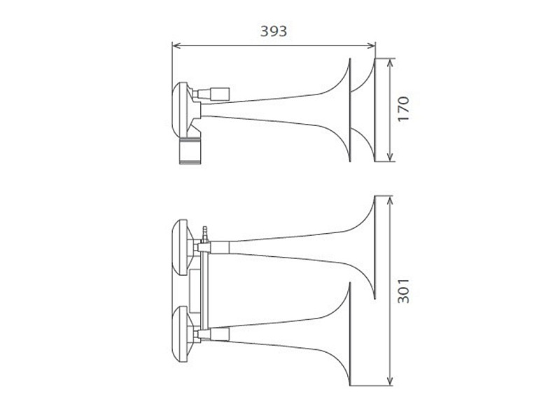 Тромба двойна, въздушна SEGER 24V 125dB 31/35 см. - 2