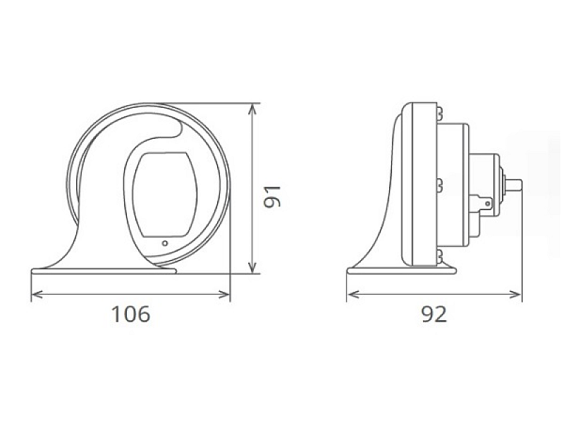 Клаксон SIGER 60BT1200K 12V, HIGH & LOW TONE + реле - 2