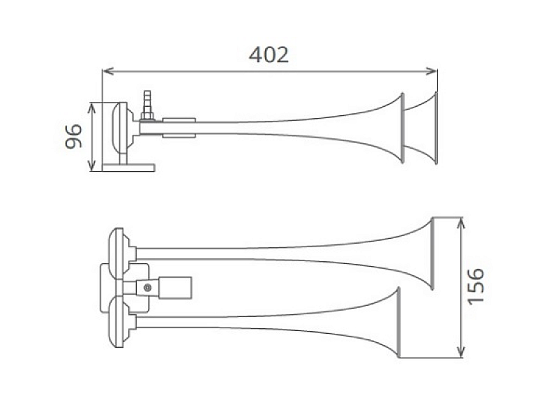 ТРОМБА ДВОЙНА ХРОМИНАРА SEGER 82AH 125dB 24V - 3