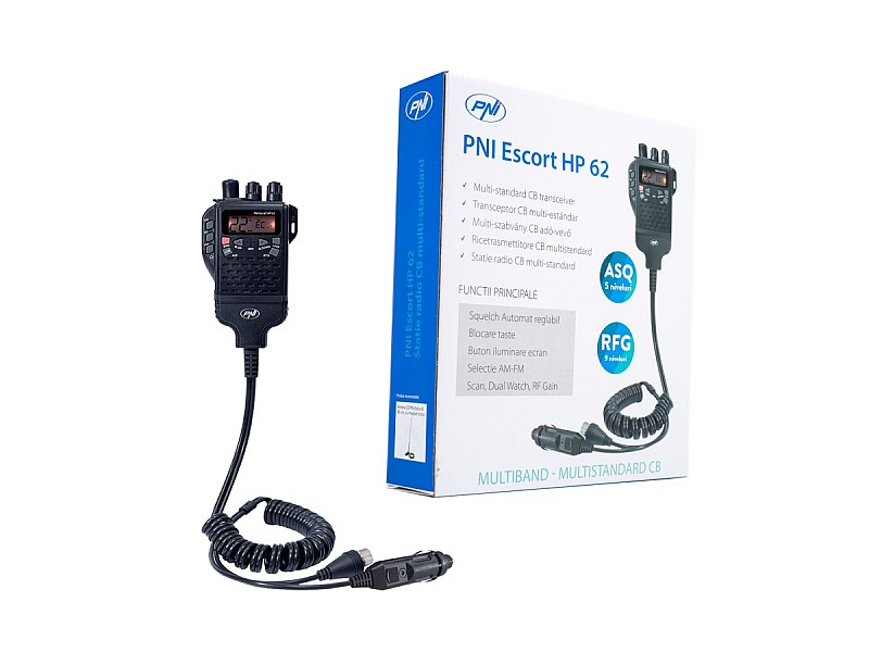 Радиостанция CB PNI Escort HP 62 и Антена PNI Extra 48 с включен магнит, ASQ, RF gain - 3