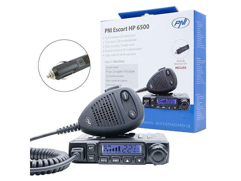 Радиостанция CB PNI Escort HP 6500, Мultistandard, 4W, AM-FM, 12V, ASQ, RF Gain, Включена запалка - 7