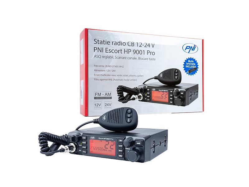 Радиостанция CB PNI Escort HP 9001 PRO ASQ, AM-FM, 12V/24V, 4W, Scan, Dual Watch, ANL - 2