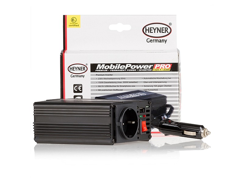 Премиум инвертор HEYNER 12V  към 230 V 150W + USB - 2