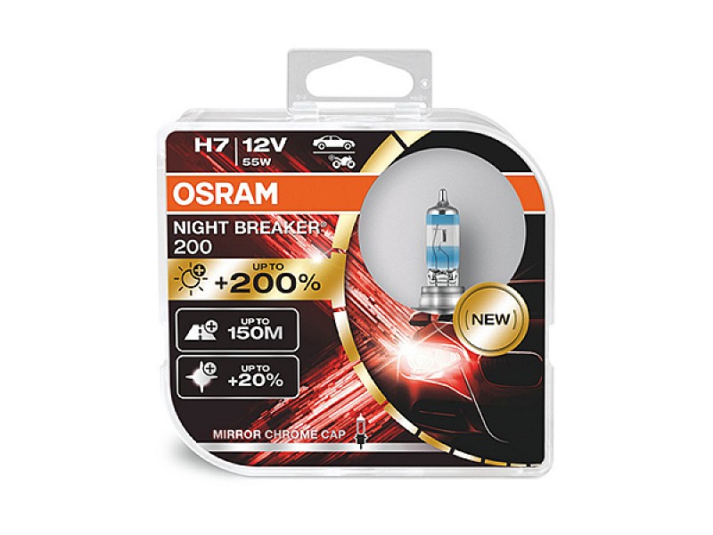 Крушки OSRAM 12V H7 55 W NIGHT BREAKER + 200% 2бр.