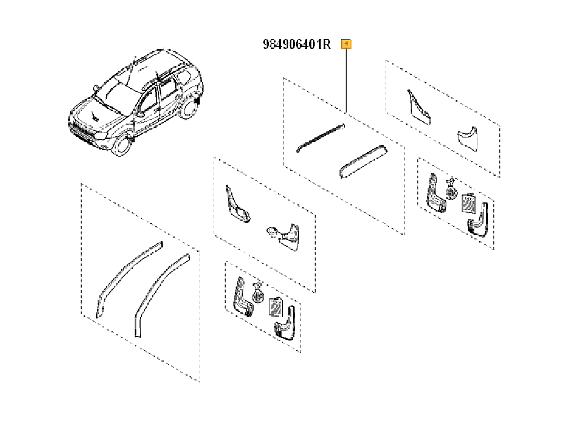 Задни ветробрани FARAD за Dacia Duster 2010>2013