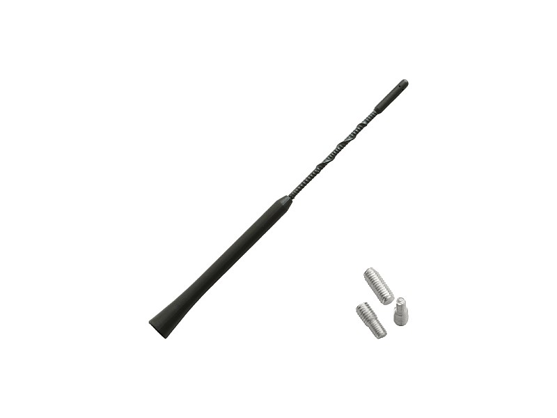Черна антена за кола MEGADRIVE 24 см с 2 адаптера (5-6 мм)