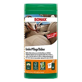 Почистващи кърпи за кожа и пластмаса SONAX LEATHER CARE WIPES 25бр.