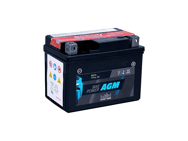 Мото акумулатор intAct Bike-Power AGM YTX4L-BS
