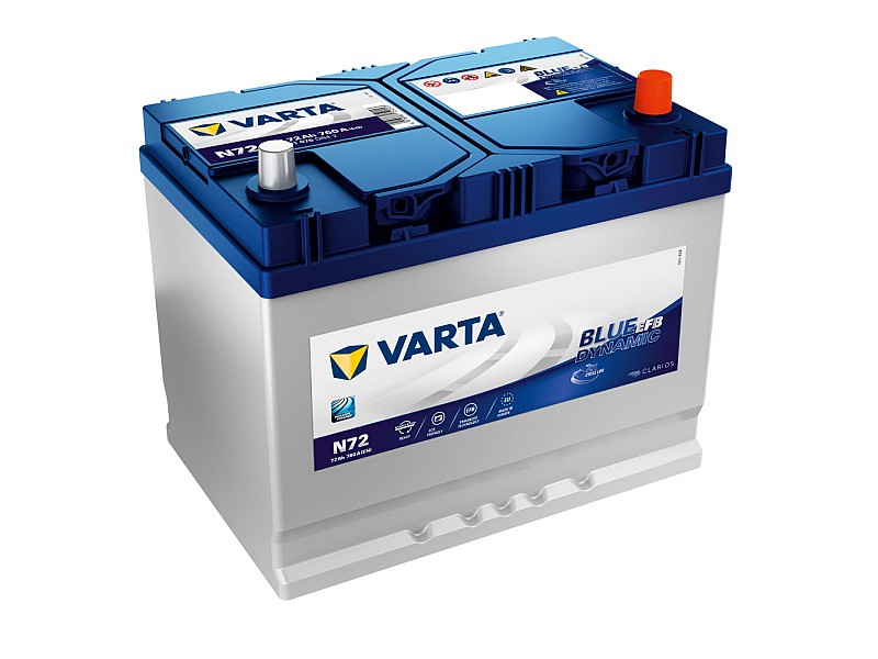 Акумулатор Varta Blue Dynamic EFB ASIA 12V 72AH 760A N72 Д+