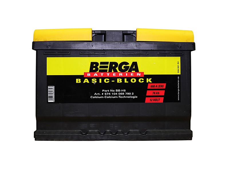 Акумулатор BERGA BASIC BLOCK 74AH 680A R+