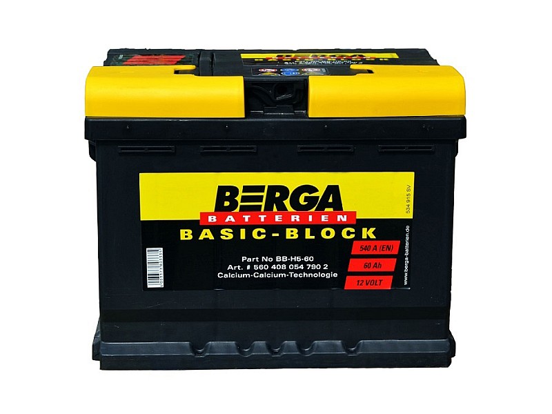 Акумулатор BERGA BASIC BLOCK 60AH 540A R+