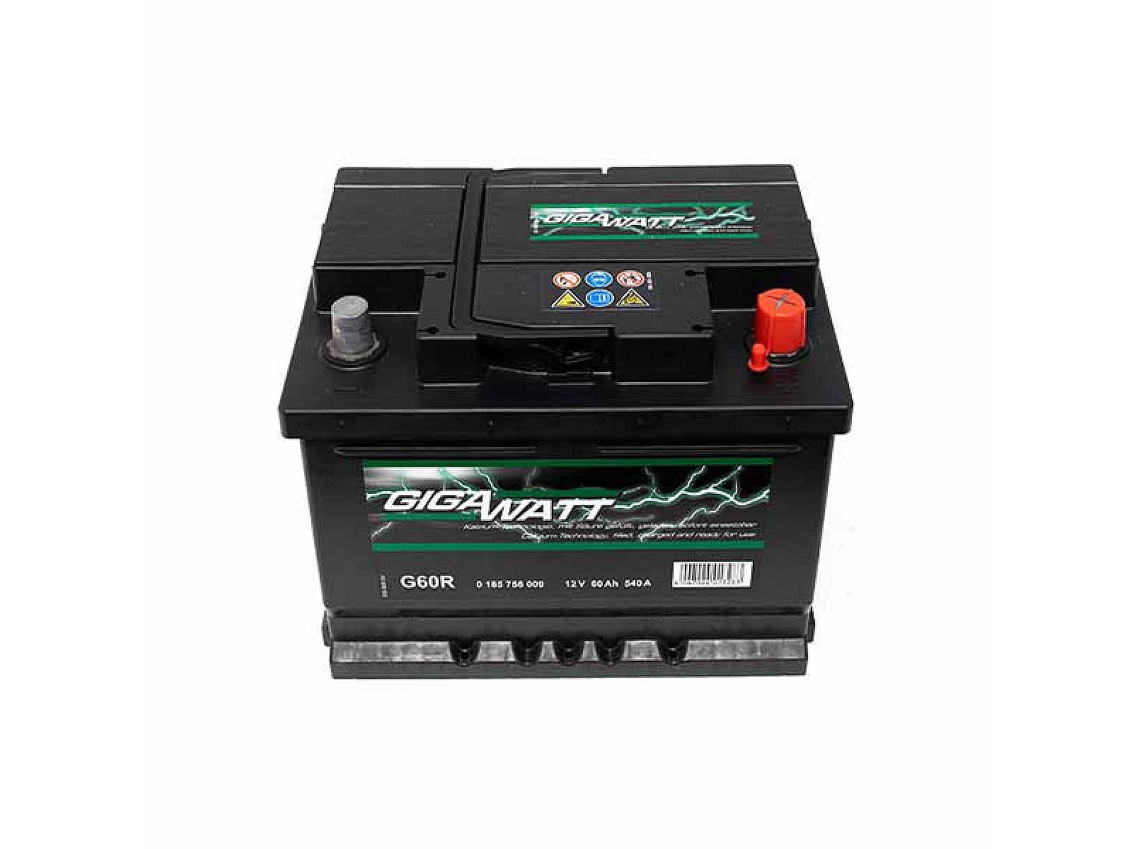 ☀️ Акумулатор GIGAWATT G60R 60Ah 540A R+ ☀️ - ️ Ценa — ️ Motex.bg