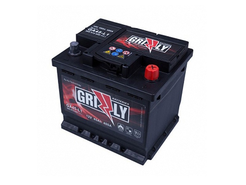 Акумулатор GRIZZLY 45Ah 400A R+