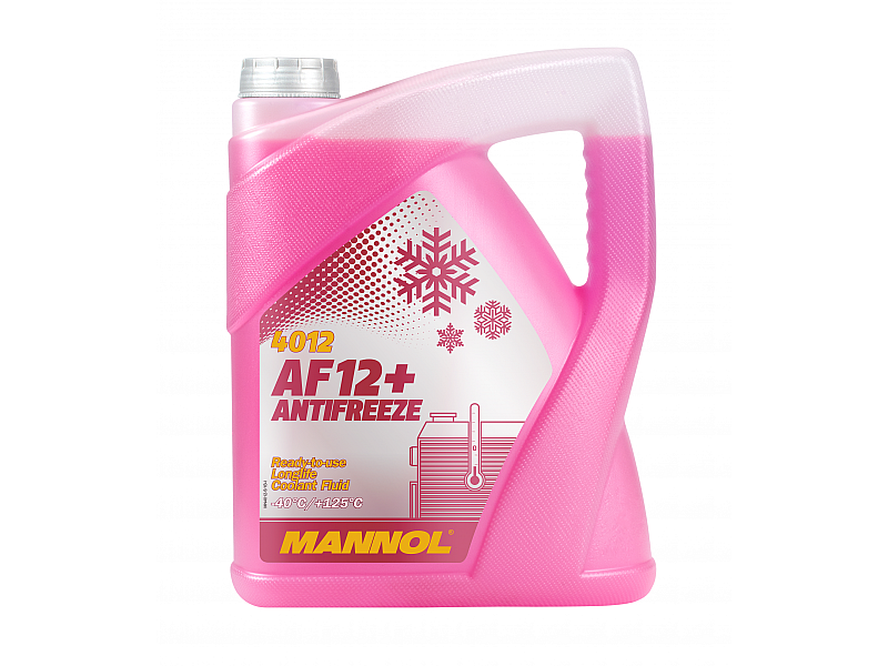 Червен антифриз готов за употреба Mannol Antifreeze AF12+ (-40 °C) Longlife 4012 5 L
