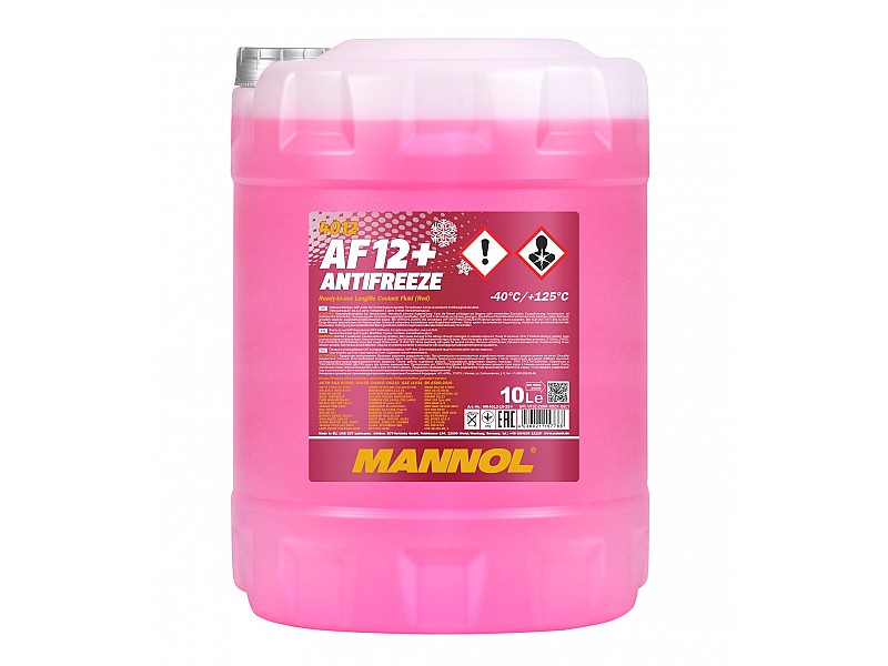 Червен антифриз готов за употреба Mannol Antifreeze AF12+ (-40 °C) Longlife 4012 10 L