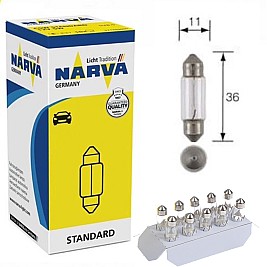 Крушки NARVA 10W 12V SV8,5-36 10бр
