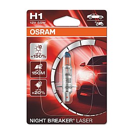 Крушка OSRAM 12V H1 55 W NIGHT BREAKER LASER +150% 1 бр. блистер