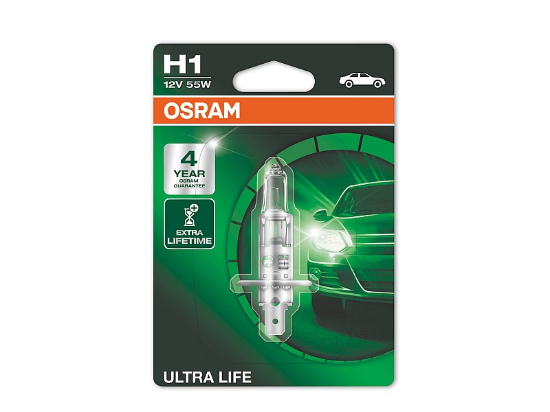 Крушки OSRAM 12V H1 55 W ULTRA LIFE  1 бр. блистер