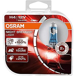 Крушки OSRAM 12V H4 60/55 W NIGHT BREAKER LASER +150% 2бр.