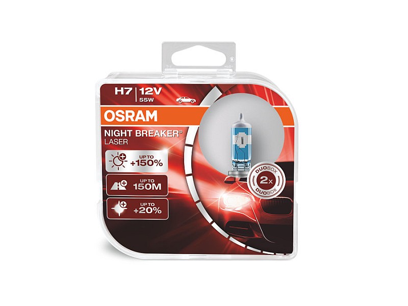 Крушки OSRAM 12V H7 55 W NIGHT BREAKER LASER +150% 2бр.