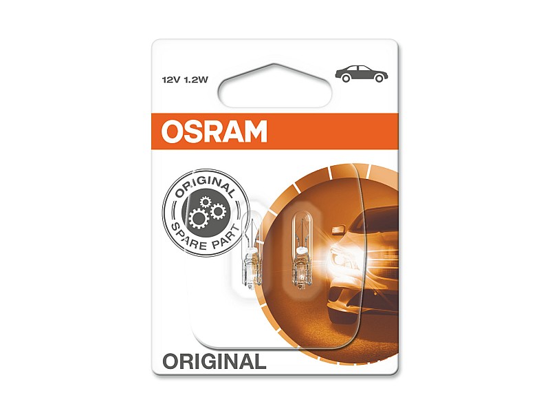Крушки OSRAM 12V W1.2W ORIGINAL 2 бр. блистер