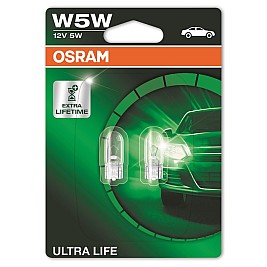 Крушки OSRAM 12V W5W ULTRA LIFE 2 бр. блистер