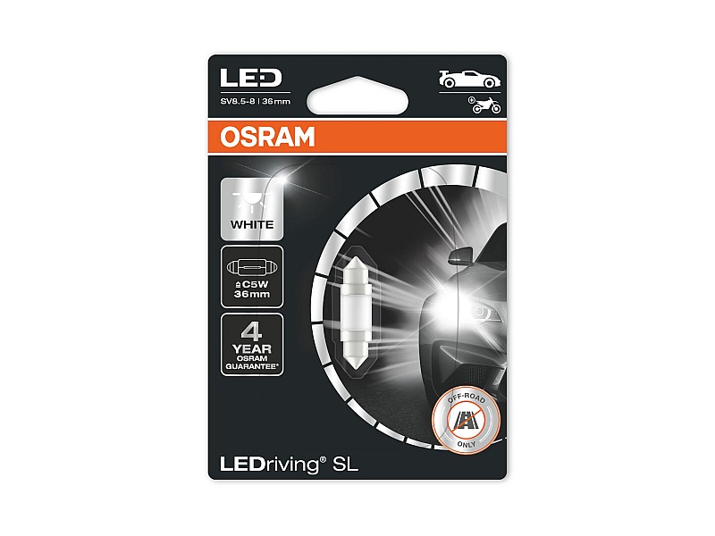 Крушки OSRAM LEDRIVING SL C5W, 12V, 0,5W 36мм. 1бр.
