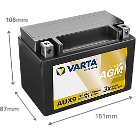 Акумулатор Varta DYNAMIC AUX 12V 9AH 130A AUX9 Д+