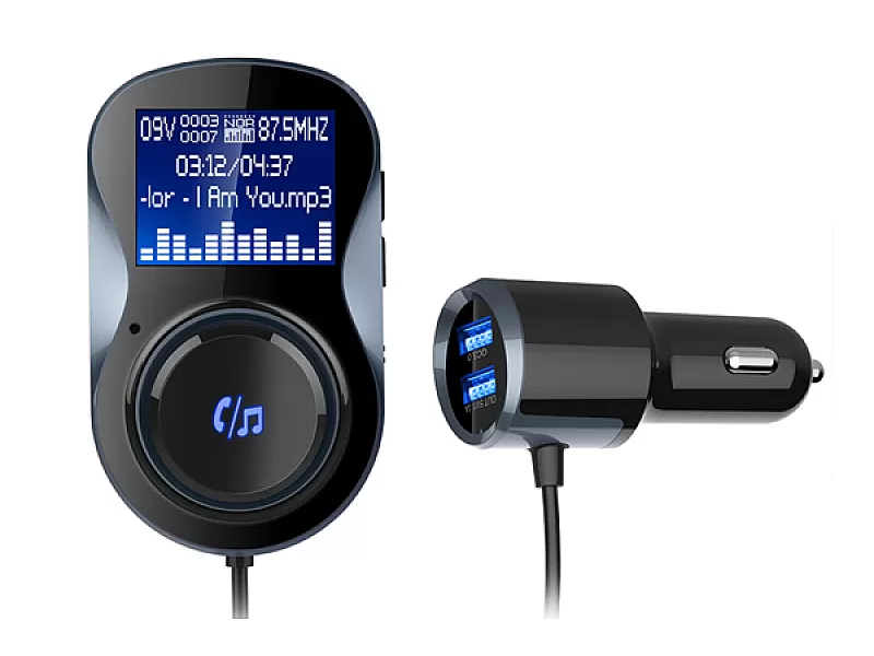 USB зарядно за автомобил с вградено радио Mega Drive 2.4 A USB FM 02787 - 2 USB зарядно за автомобил с вградено радио Mega Drive 2.4 A USB FM 02787 - 2