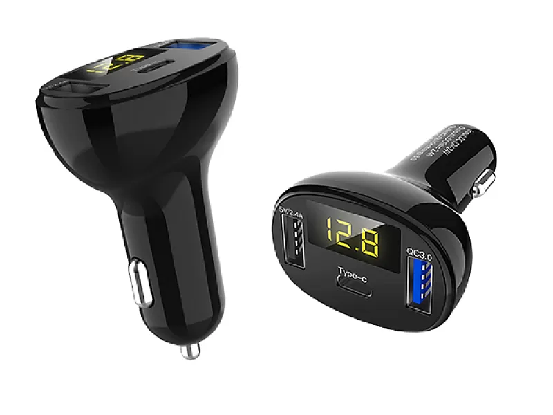 USB тройно зарядно за автомобил Mega Drive LED Fast Charge 02784 USB тройно зарядно за автомобил Mega Drive LED Fast Charge 02784