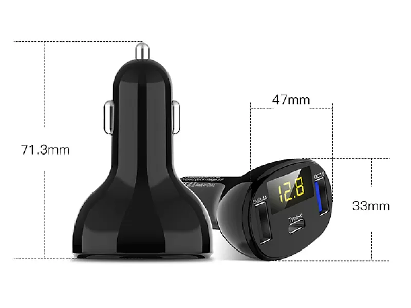 USB тройно зарядно за автомобил Mega Drive LED Fast Charge 02784 - 5 USB тройно зарядно за автомобил Mega Drive LED Fast Charge 02784 - 5
