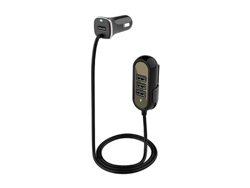 Зарядно за кола с 4 USB MEGADRIVE 5.8A (2.4A отпред и 3.4A отзад ) с кабел 1.4м 02783 Зарядно за кола с 4 USB MEGADRIVE 5.8A (2.4A отпред и 3.4A отзад ) с кабел 1.4м