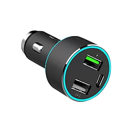 Зарядно за кола с 3 порта MEGADRIVE 1xUSB QC3.0 + 1xUSB 2.4A + 1xUSB Type-C 42W