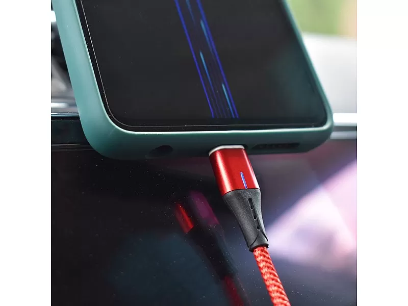 Магнитен кабел за бързо зареждане 2в1 Type C / Micro USB MEGADRIVE 1.5M 5A RED 02799 - 3 Магнитен кабел за бързо зареждане 2в1 Type C / Micro USB MEGADRIVE 1.5M 5A RED - 3