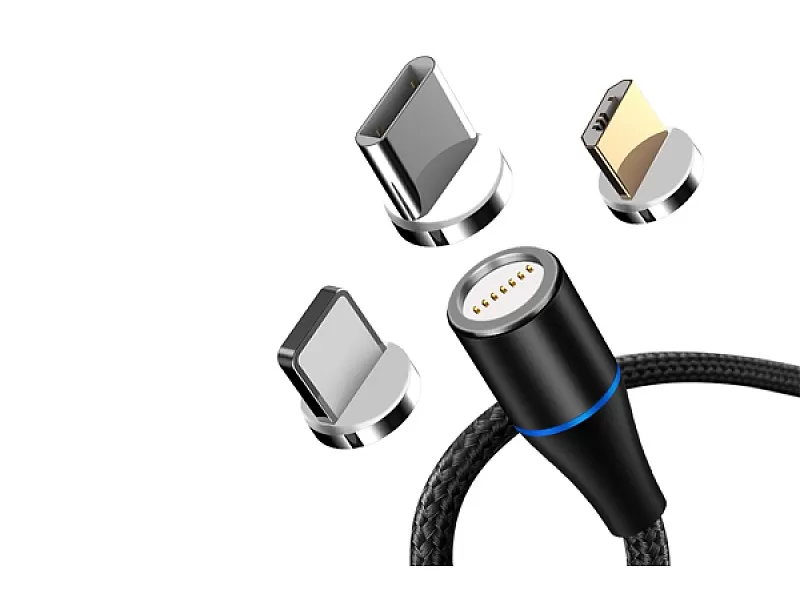 Магнитен кабел за бързо зареждане 3в1 Type C / Micro USB / LIGHTNING MEGADRIVE 1.5M 3A BLACK 02798 - 7 Магнитен кабел за бързо зареждане 3в1 Type C / Micro USB / LIGHTNING MEGADRIVE 1.5M 3A BLACK - 7