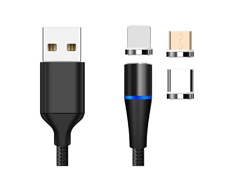 Магнитен кабел за бързо зареждане 3в1 Type C / Micro USB / LIGHTNING MEGADRIVE 1.5M 3A BLACK 02798 - 6 Магнитен кабел за бързо зареждане 3в1 Type C / Micro USB / LIGHTNING MEGADRIVE 1.5M 3A BLACK - 6