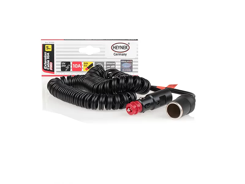 Удължител за за запалка HEYNER 12 V / 24 V 10 A Удължител за за запалка HEYNER 12 V / 24 V 10 A