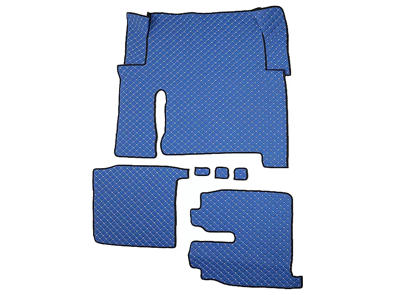 ECOLOGICAL LEATHER CAR MATS TRUCK UMBRELLA за MAN SERIA TGX 6 ECOLOGICAL LEATHER BLUE Кожени стелки за камион MAN SERIA TGX 6 ECOLOGICAL син цвят
