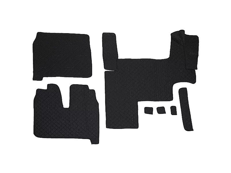 ECOLOGICAL LEATHER CAR MATS TRUCK UMBRELLA за MAN TGX EURO 5 ECOLOGICAL LEATHER RED Кожени стелки за камион MAN TGX EURO 5 ECOLOGICAL червен цвят
