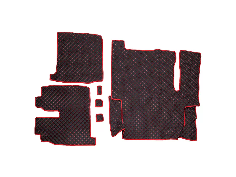 ECOLOGICAL LEATHER CAR MATS TRUCK UMBRELLA за MAN TGX EURO 6 ECOLOGICAL LEATHER BLACK - 3 Кожени стелки за камион MAN TGX EURO 6 ECOLOGICAL черен цвят - 3