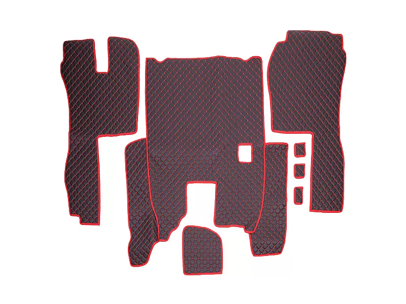 ECOLOGICAL LEATHER CAR MATS TRUCK UMBRELLA за SCANIA SERIA R 2005-2016 MANUAL LEATHER BLACK - 3 Кожени стелки за камион SCANIA SERIA R 2005-2016 черен цвят - 3