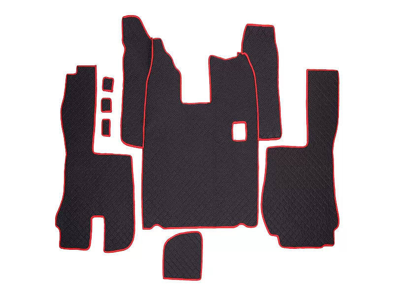 ECOLOGICAL LEATHER CAR MATS TRUCK UMBRELLA за SCANIA SERIA R 2005-2016 MANUAL LEATHER BLACK - 2 Кожени стелки за камион SCANIA SERIA R 2005-2016 черен цвят - 2