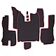 ECOLOGICAL LEATHER CAR MATS TRUCK UMBRELLA за SCANIA SERIA R 2006-2020 ECOLOGICAL LEATHER BLACK Кожени стелки за камион SCANIA SERIA R 2006-2020 ECOLOGICAL LEATHER BLACK